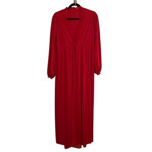Vintage JC Penny Red Nightie Nightgown & Robe Sz Small